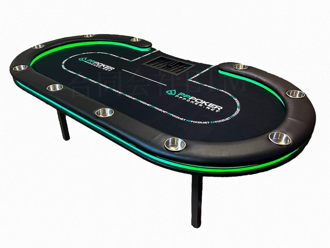 LEDポーカーテーブル 折り畳み脚 ドリンクホルダー付 テキサス 