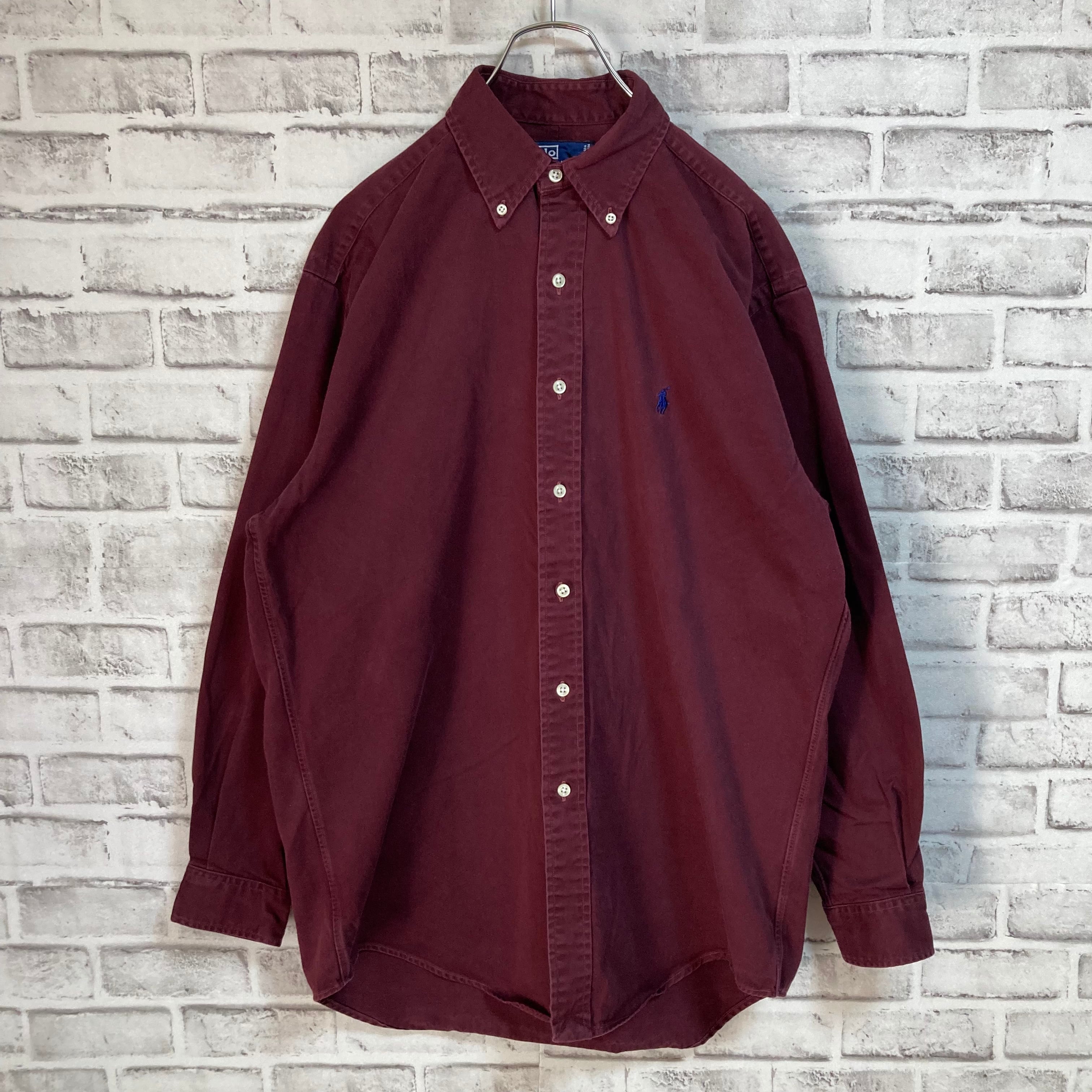 【Polo by Ralph Lauren】L/S Plain BD Shirt L相当 Made in Canada ...