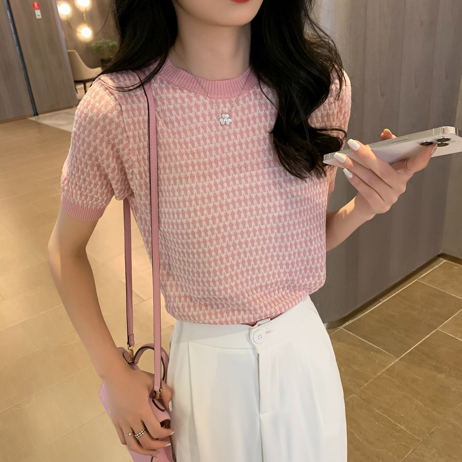 カラーラウンドネックセーター Oネック 6Du_Shop_Women35333361573