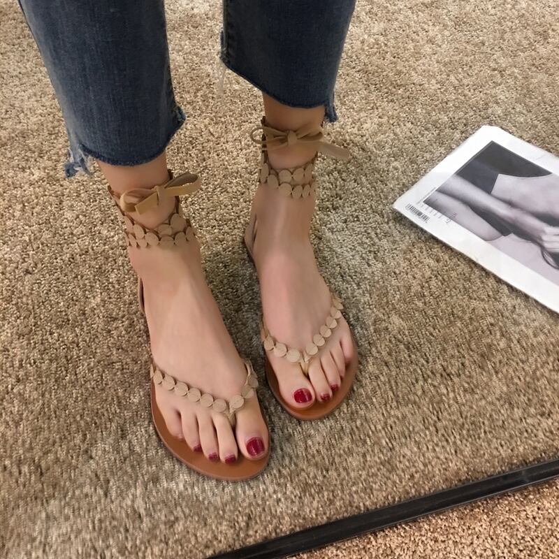 サンダルレディースインズタイド2020ニューサマーオールマッチフリップフロップヘリンボーンフェアリースタイルネットセレブストラップフラットローマンシューズ フェイクシューズ41745161096