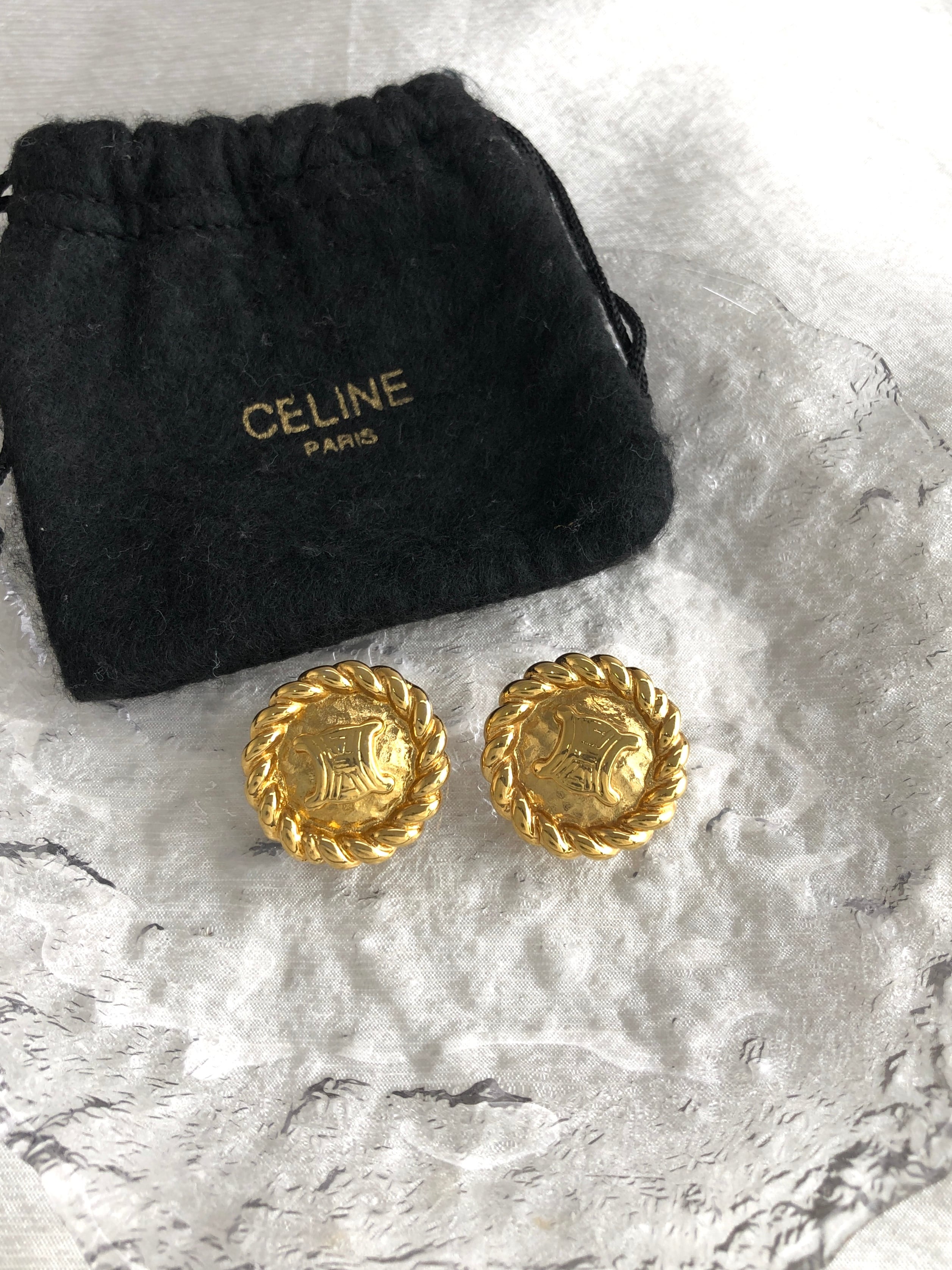 CELINE セリーヌ イヤリング ゴールド トリオンフ ツイストサークル