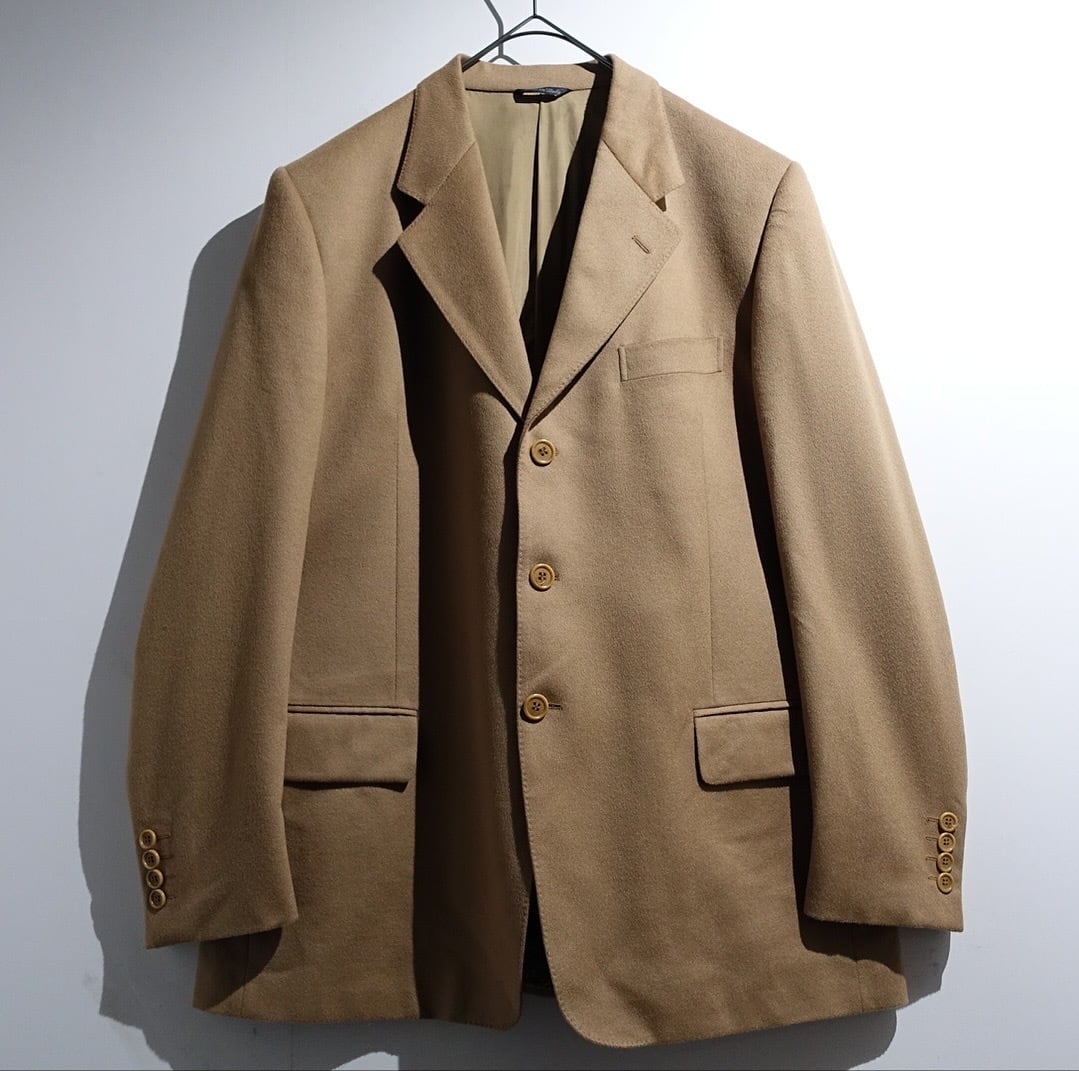 90s EURO "EMERALD" Beige Wool & Cashmere Tailored Jacket