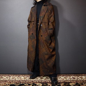 European pattern design super long coat