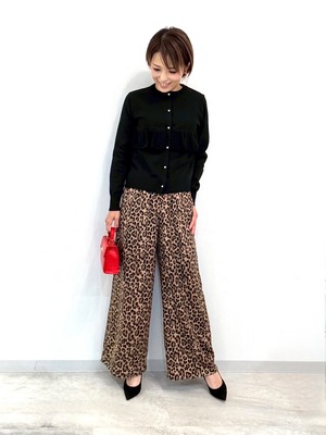 アートプリントマイクロサテンワイドパンツ