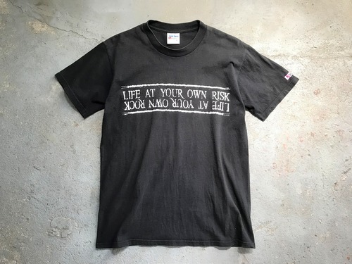 90～2000s RISK "life at your own risk" T-shirt MADE IN USA