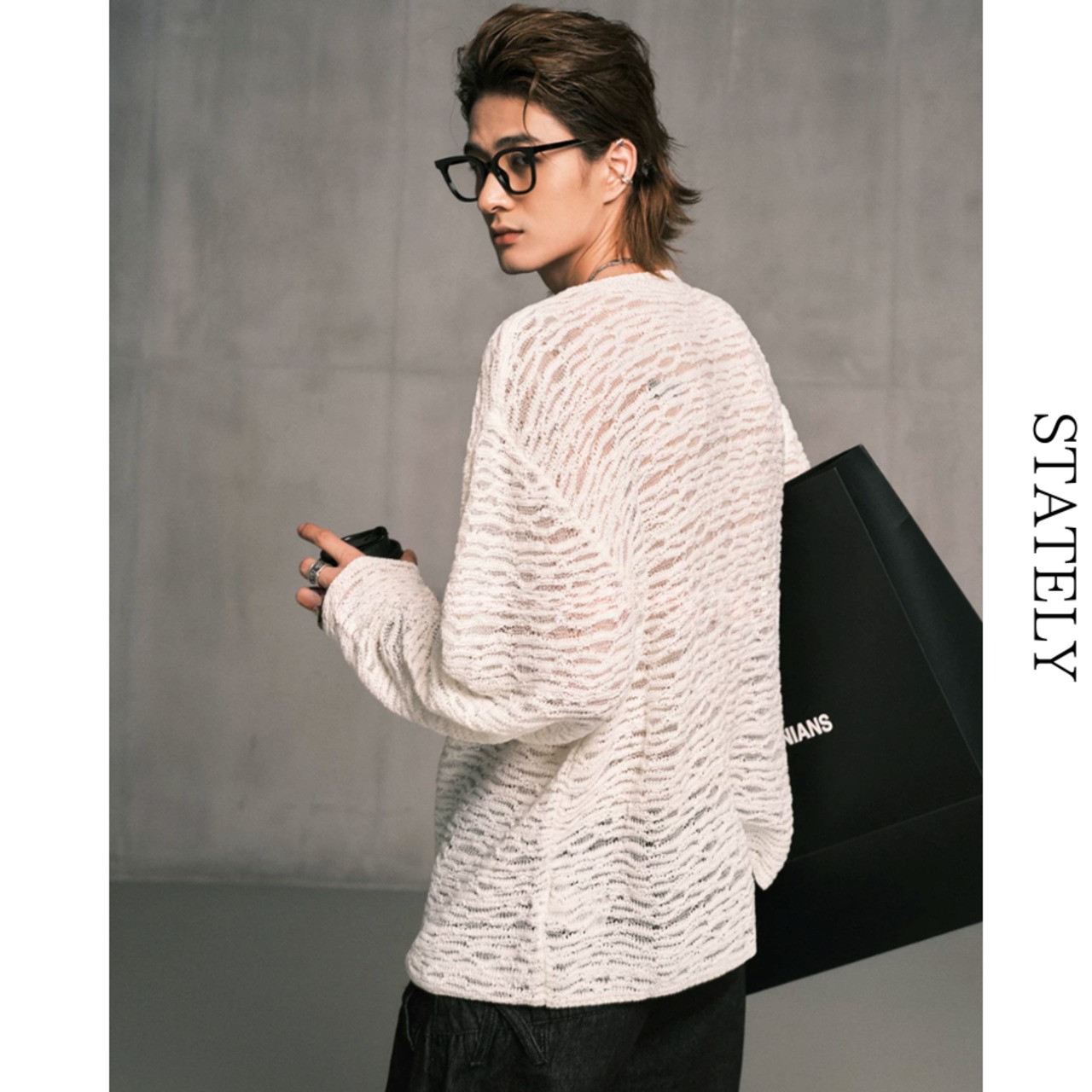 Sheer Wave Vネックニット/3color_T75・画像5