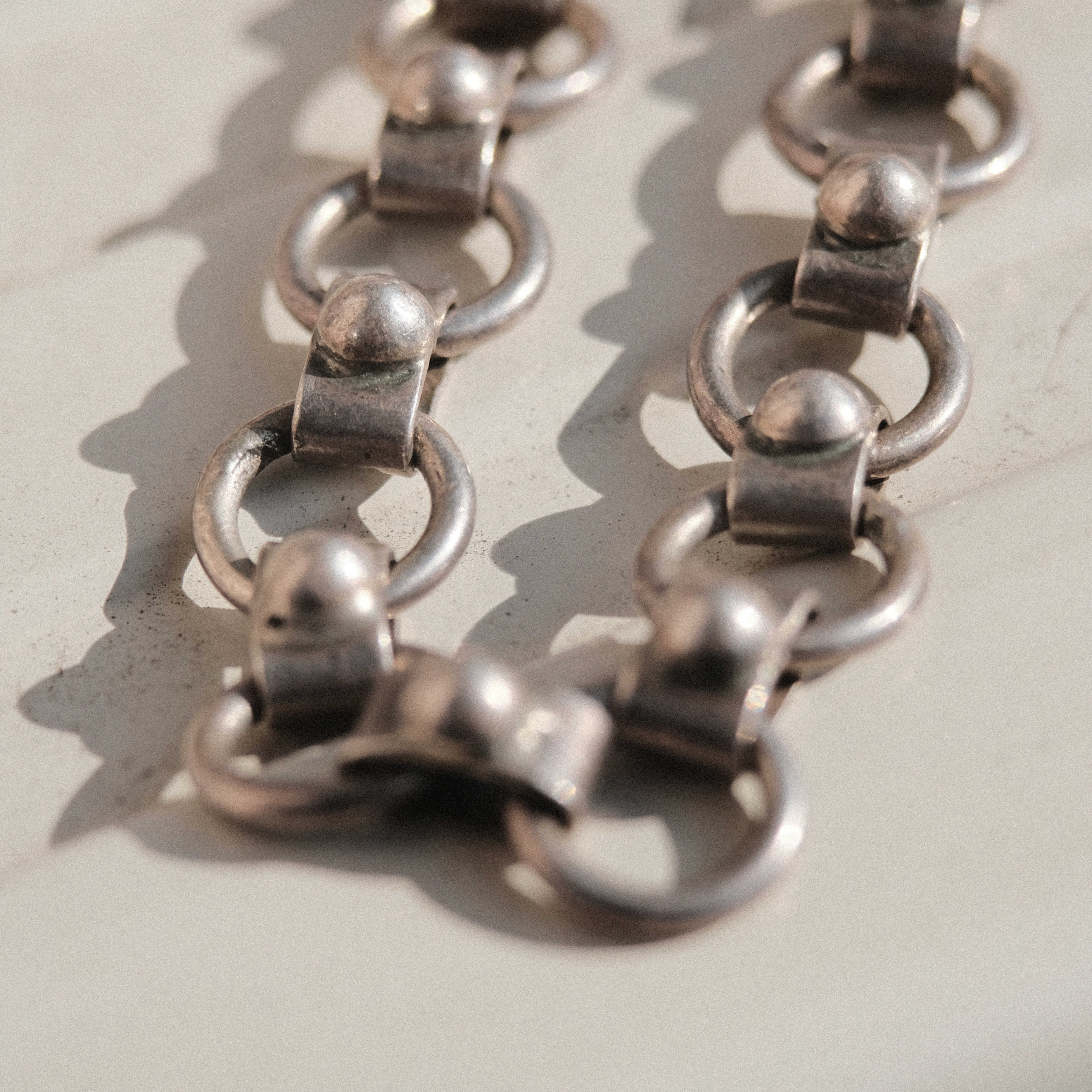 Mexican silver round link bracelet | H2 Vintage