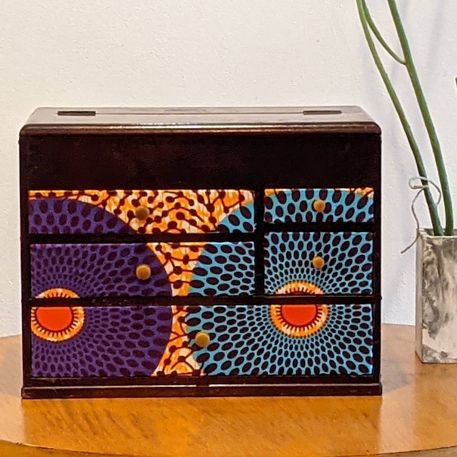African Fabric 裁縫箱＆アクセサリー箱