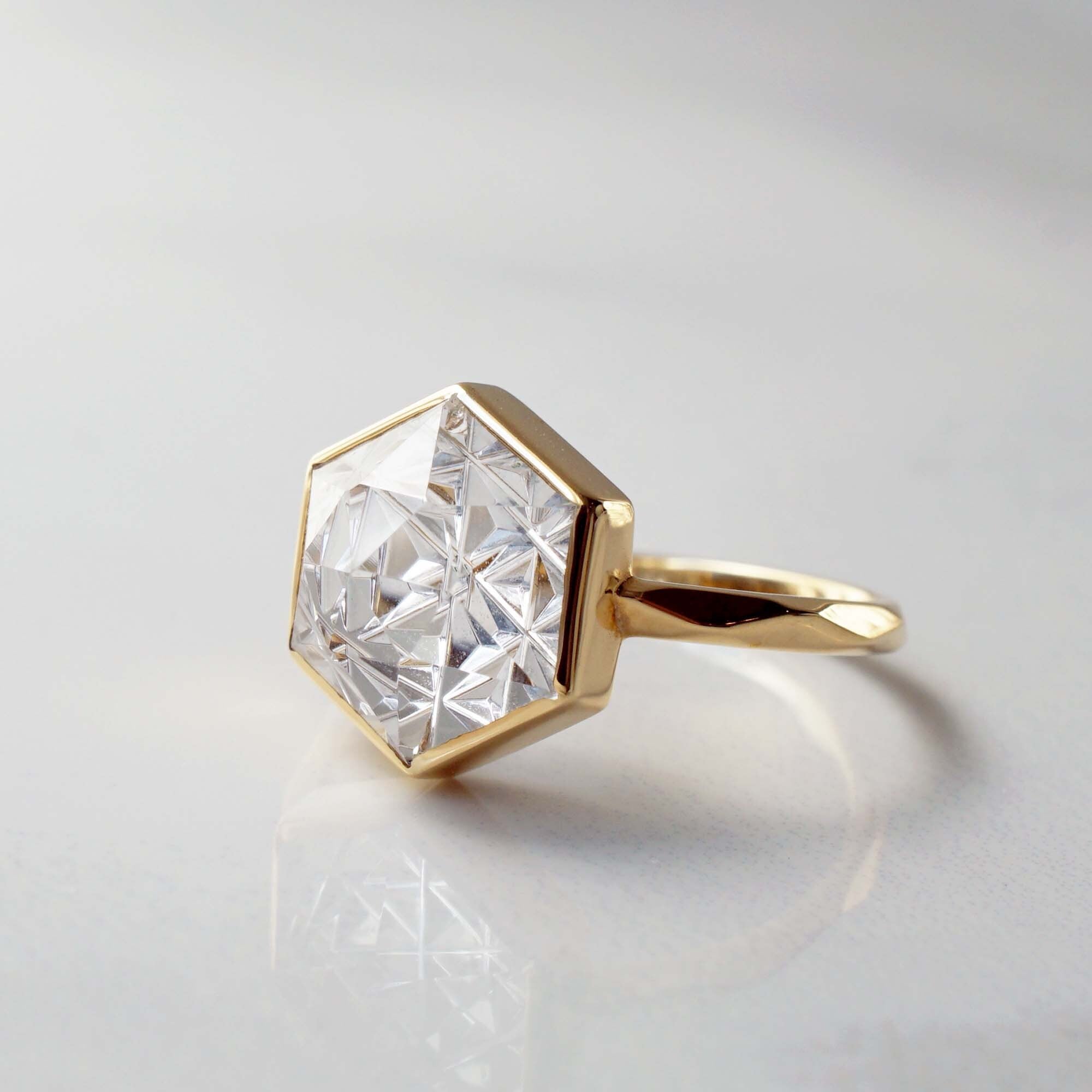 KIRIKO / Rock Crystal Ring (Hexagon / R165-CQ)