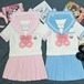ゆめかわ♡全2カラー　選べる袖丈♪ねこねこセーラー服　seifuku36　