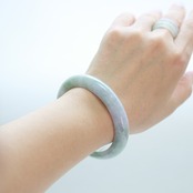 【内径 56.4mm】ラベンダーバングル lavender/marble A貨翡翠 jd_bg1305