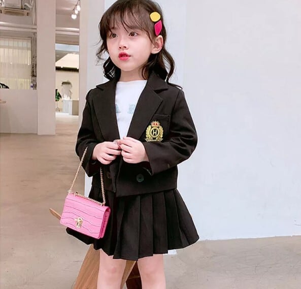 130cm】ブラックセットアップ（韓国子供服 子供服 子ども服 女の子