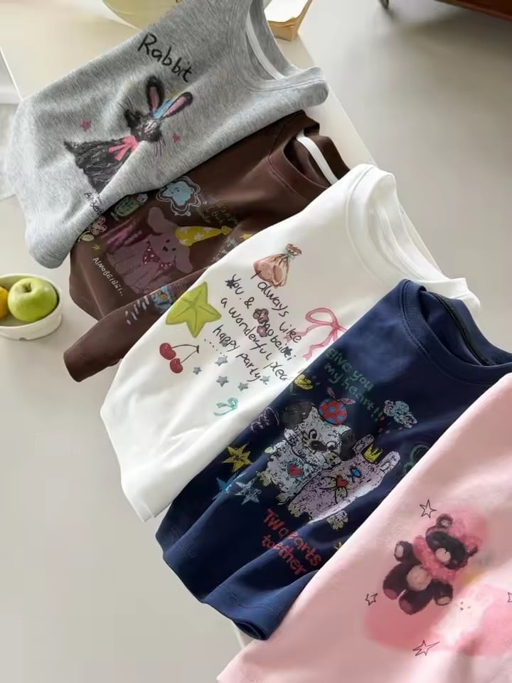 5color イラストTシャツ