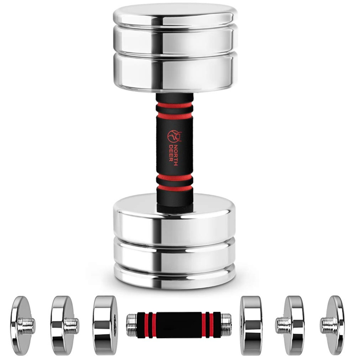Haltere Reglable 25kg Simple (12kg / 17kg / 20kg / 25kg) - Haltère Musculation en Acier avec Poignée Recouverte de Mousse - Compact - pour Maison Gym (1 × 25 kg Haltere Reglable 25kg Simple (12kg / 17kg / 20kg / 25kg) - Haltère Musculation en Acier avec Poignée Recouverte de Mousse - Compact - pour Maison Gym (1 × 25 kg