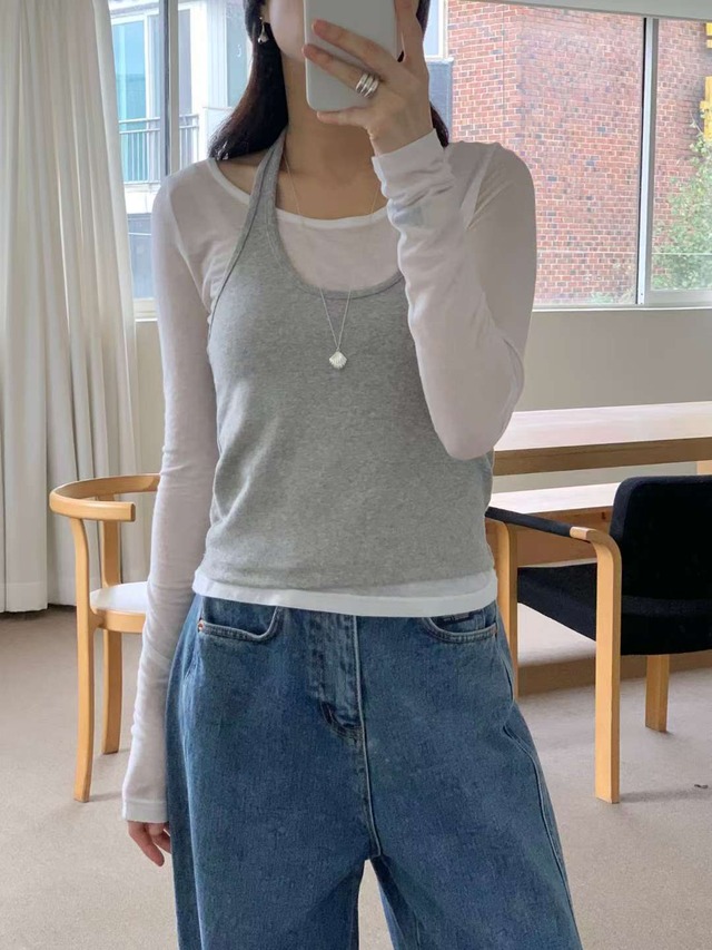 (予約) AREING / Halter layered set 4color