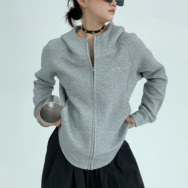 simple slim zip-up hoodie　シンプルスリムジップアップフーディー　J1567