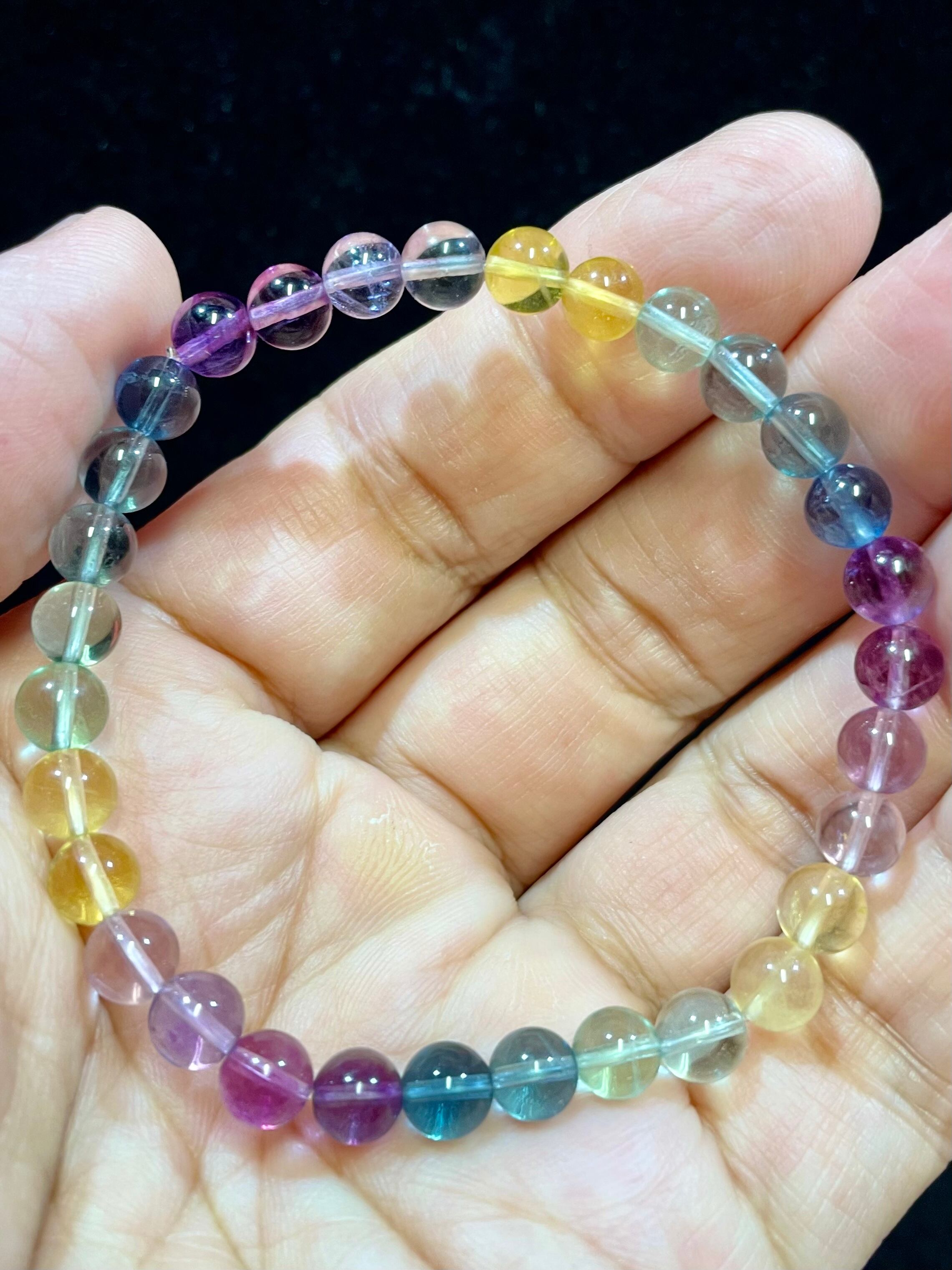 3) ハイクオリティー「マルチカラー・フローライト」ブレスレット