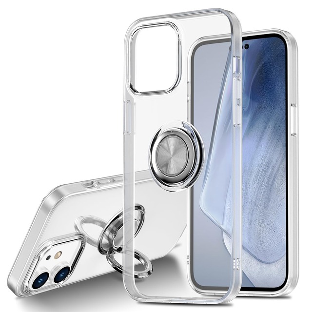 MuZiF iPhone 11 用 ケース リング付き クリア 薄型軽量 耐衝撃構造 全面保護 黄変防止 擦り傷防止 透明柔らかいTPU アイフォン11 用 カバー クリアケース(iPhone 11 6.1",クリア)