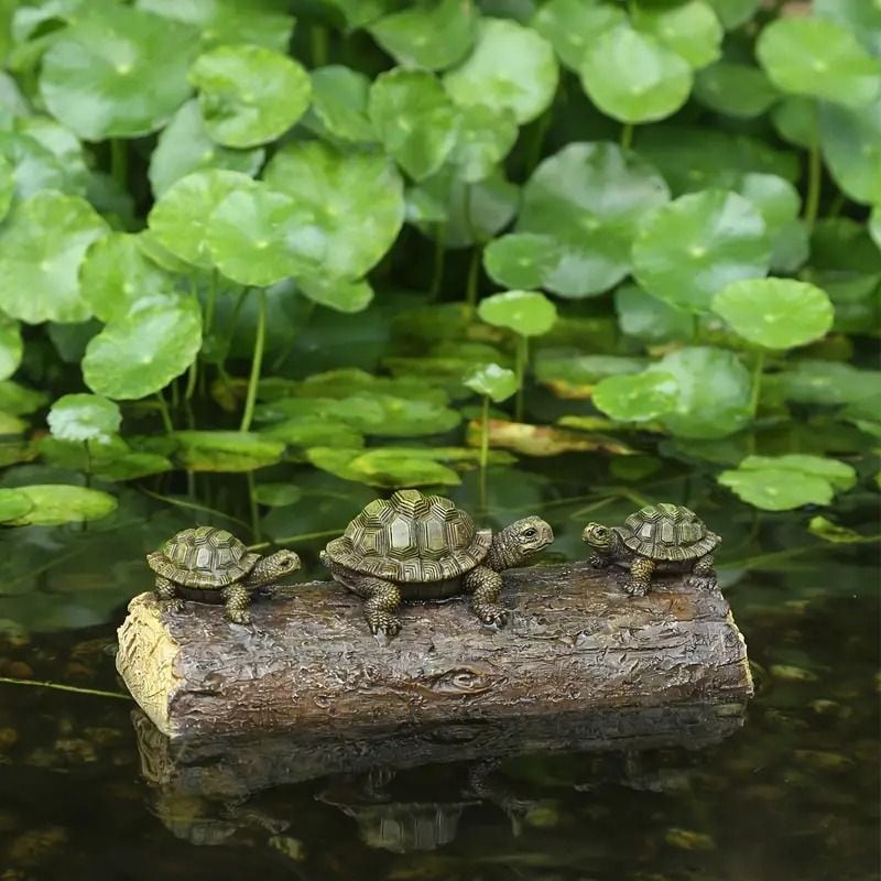 カメのオブジェ 池の装飾 フローティング 水に浮かぶ カメ 亀 池 庭