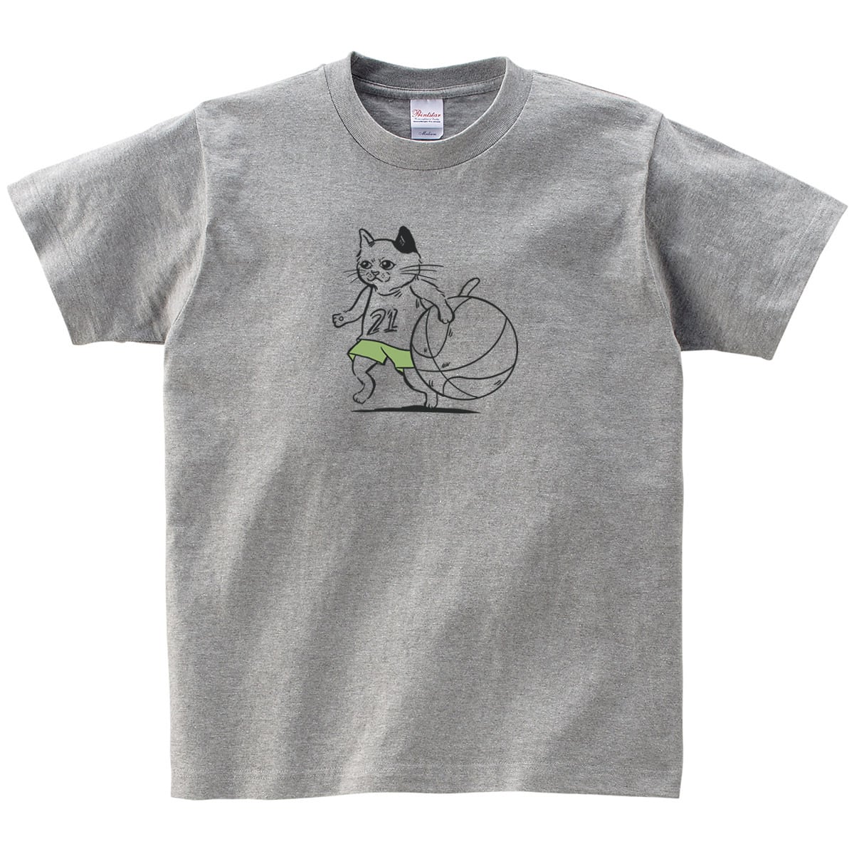 にゃんこ バスケ ドリブル Tシャツ cat53 イラスト 猫 ねこ ネコ