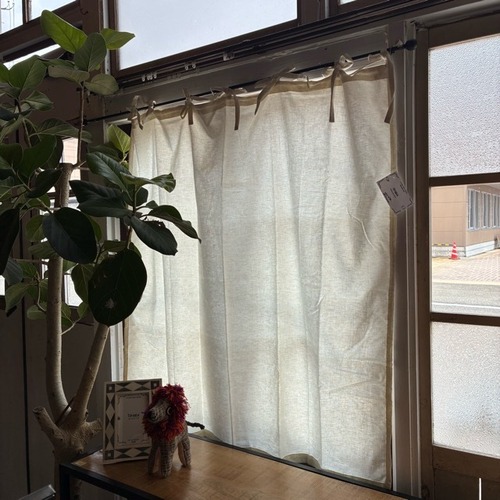 TOPANGA Homefurnishing India Cotton Flex curtain　インド　コットンフレックスカーテン　110×100cm　ホワイト　白　綿　ナチュラル　腰高窓　レースカーテン　中厚　カーテンポール　暖簾