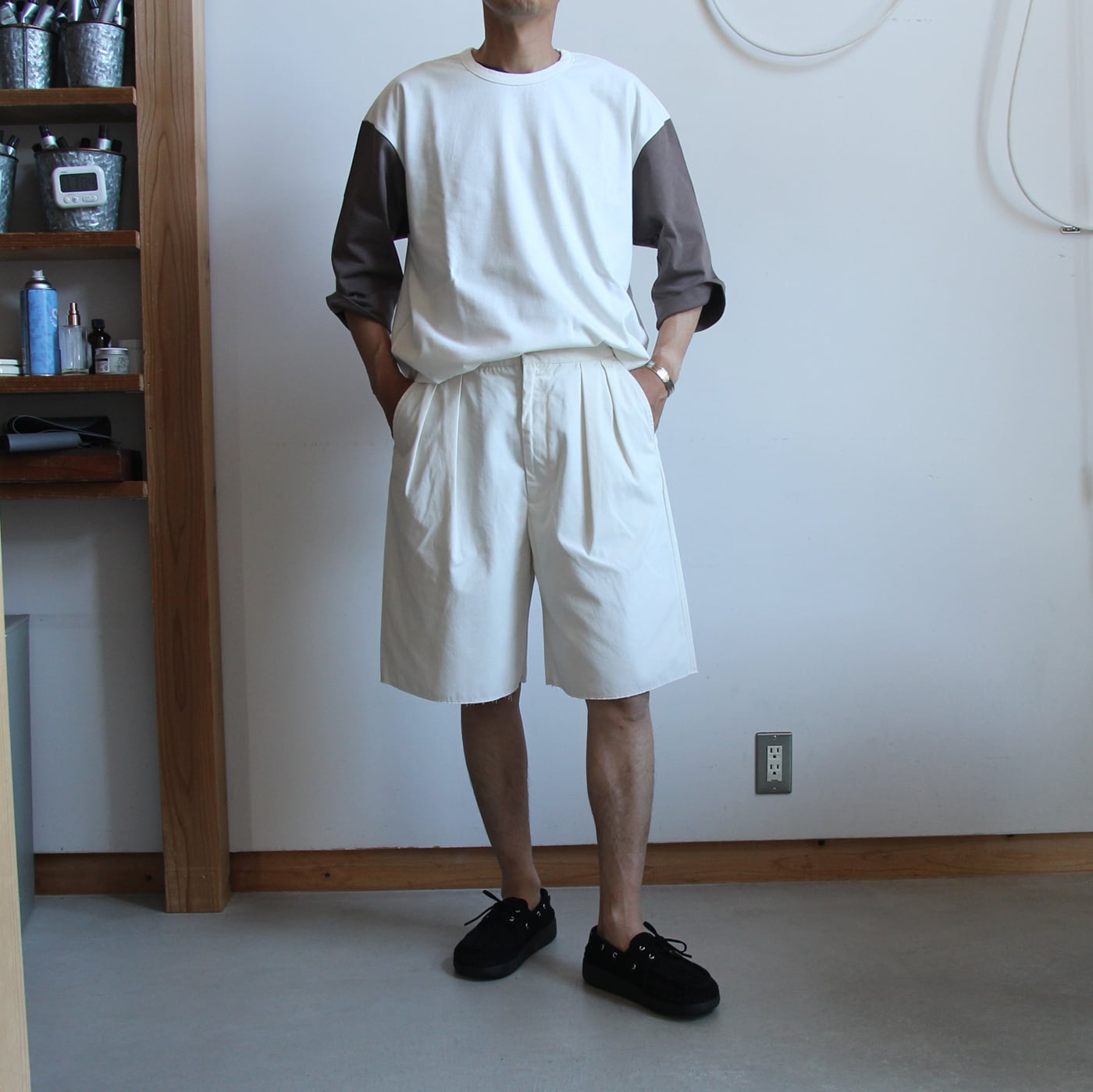 ENDS and MEANS/エンズアンドミーンズ Army Chino Shorts (Ivory