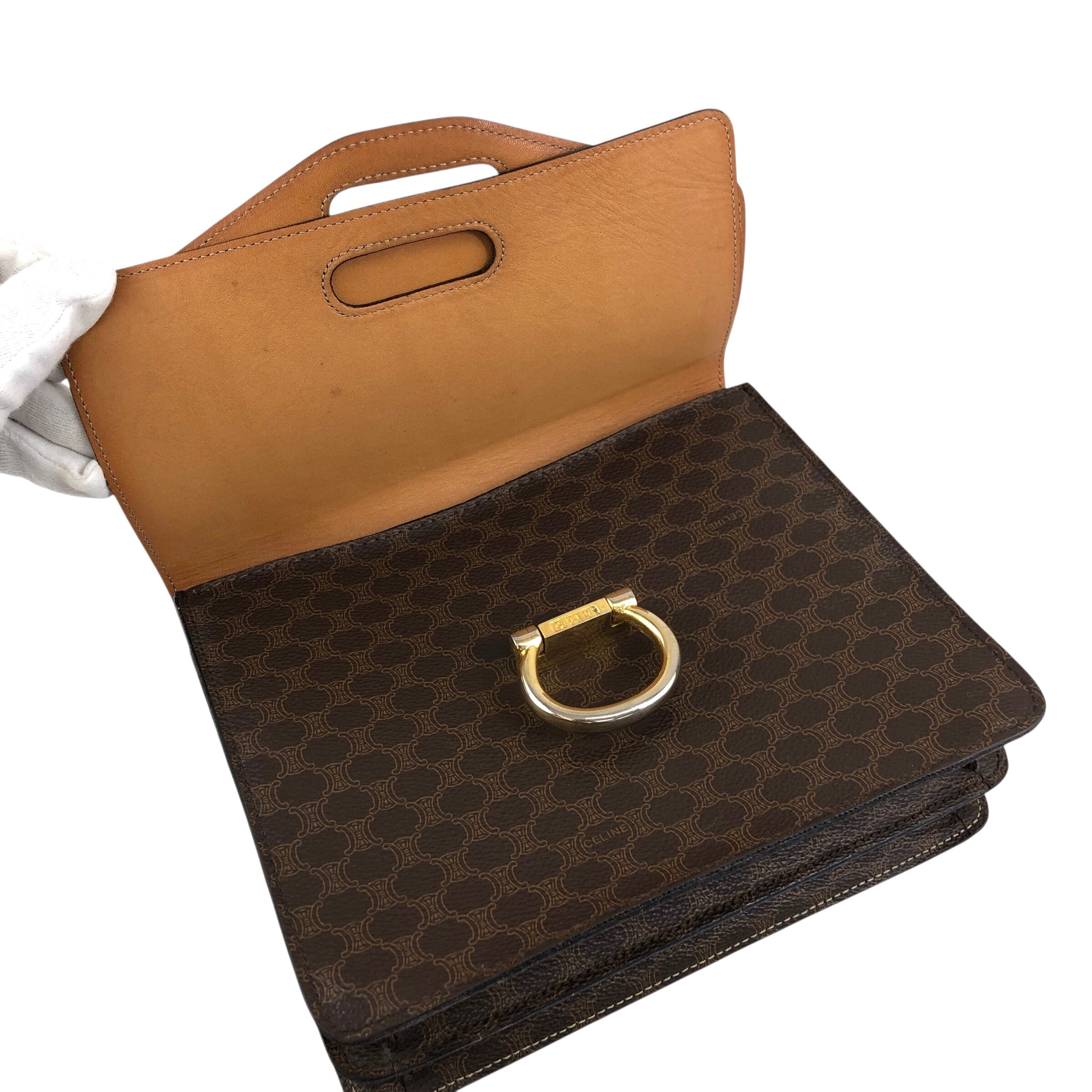 A870G80H//CELINE セリーヌ マカダム 2way M14 ハンドバッグ 