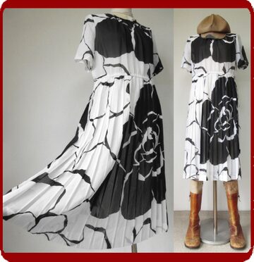 古着♪レトロ花柄ワンピ♪70年代60年代ヴィンテージ昭和レトロポップ 