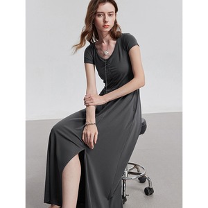 Gray Elegant Dress / グレー エレガント ワンピース