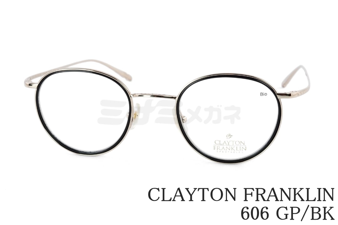 安田章大さん着用モデル】 CLAYTON FRANKLIN メガネ 606 GP/BK 日本製