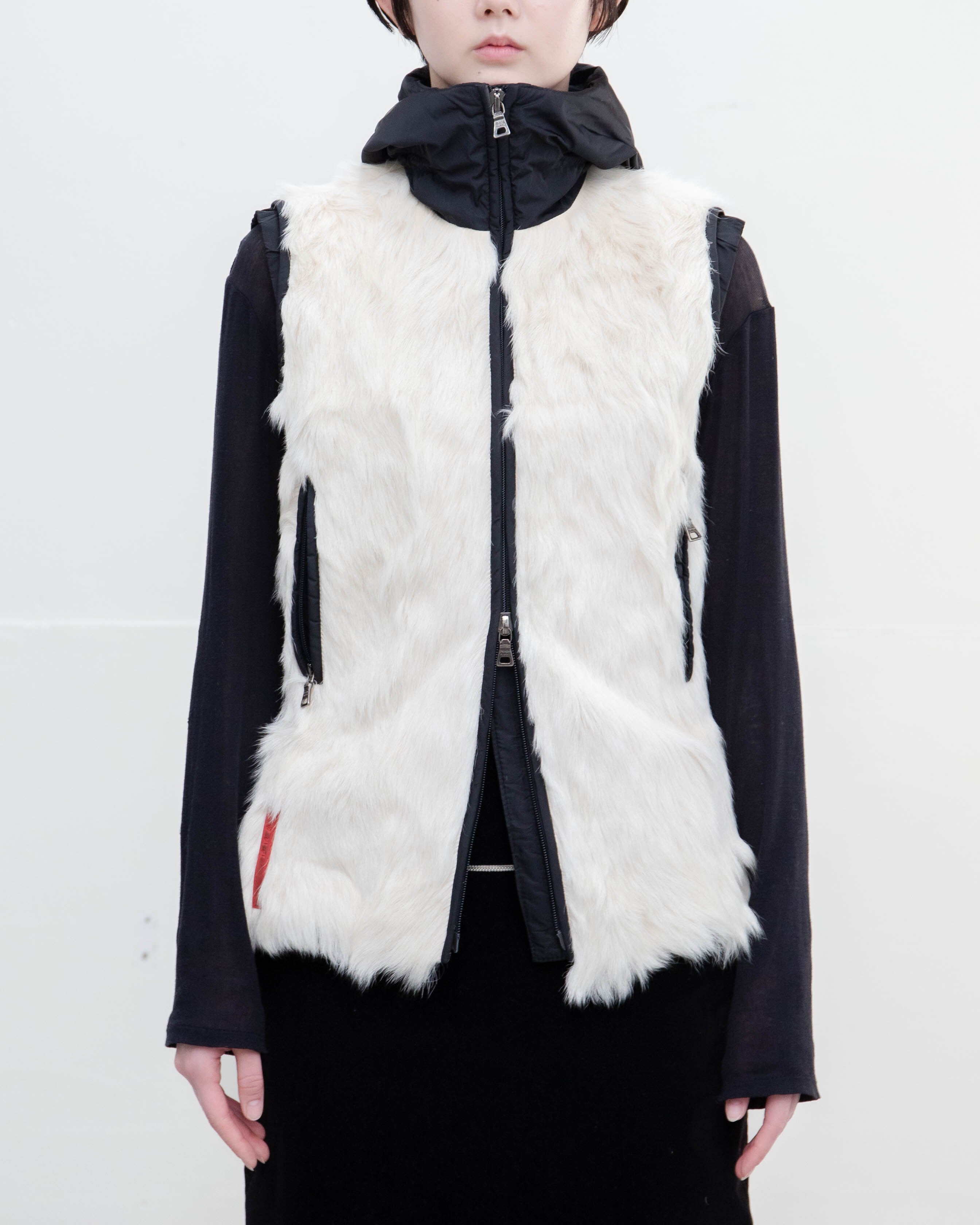 early 2000s PRADA SPORT / Linea Rossa - zip-up fur vest | LUIK FINN