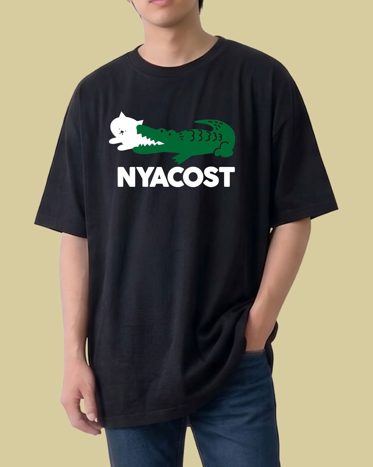 2458. にゃこステ(ΦωΦ)ページ ニャコステ】Tシャツ｜マジックマインド | マジックマインド