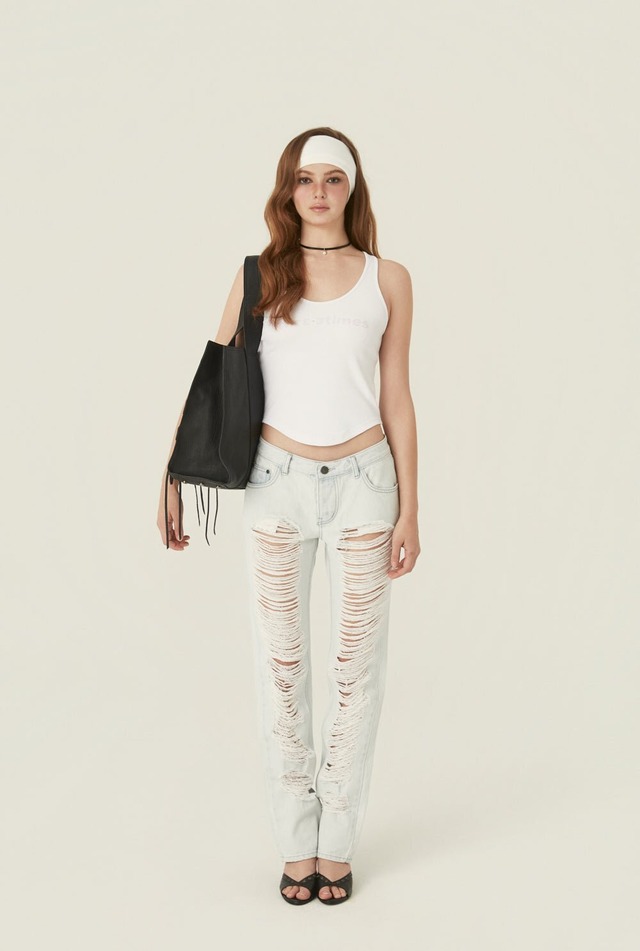 [threetimes] Heart stud tank top (white) 正規品 韓国ブランド 韓国通販 韓国代行 韓国ファッション スリータイムズ three times 日本 店舗