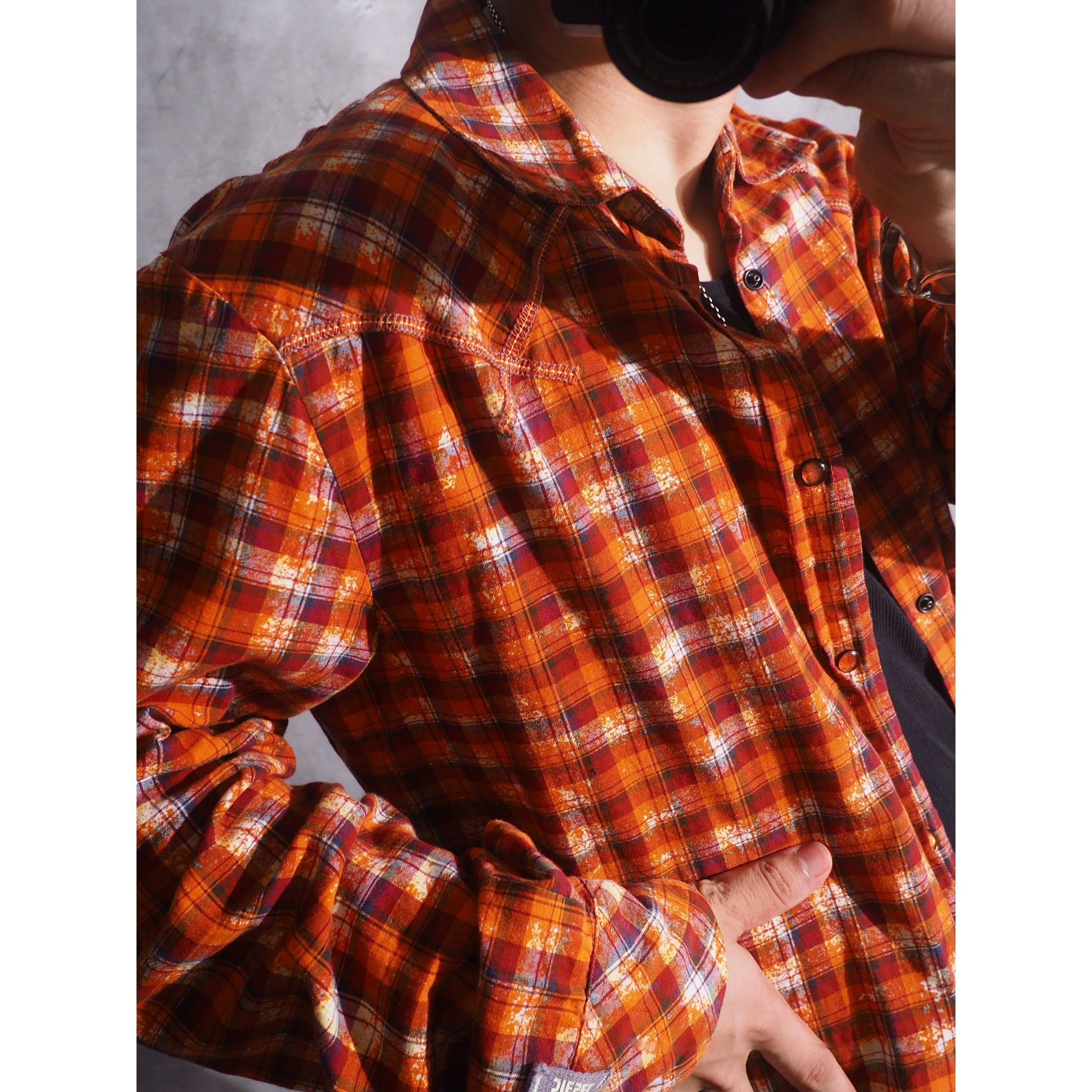 " DIESEL " ” 染色 ” Over silhouette Western shirt