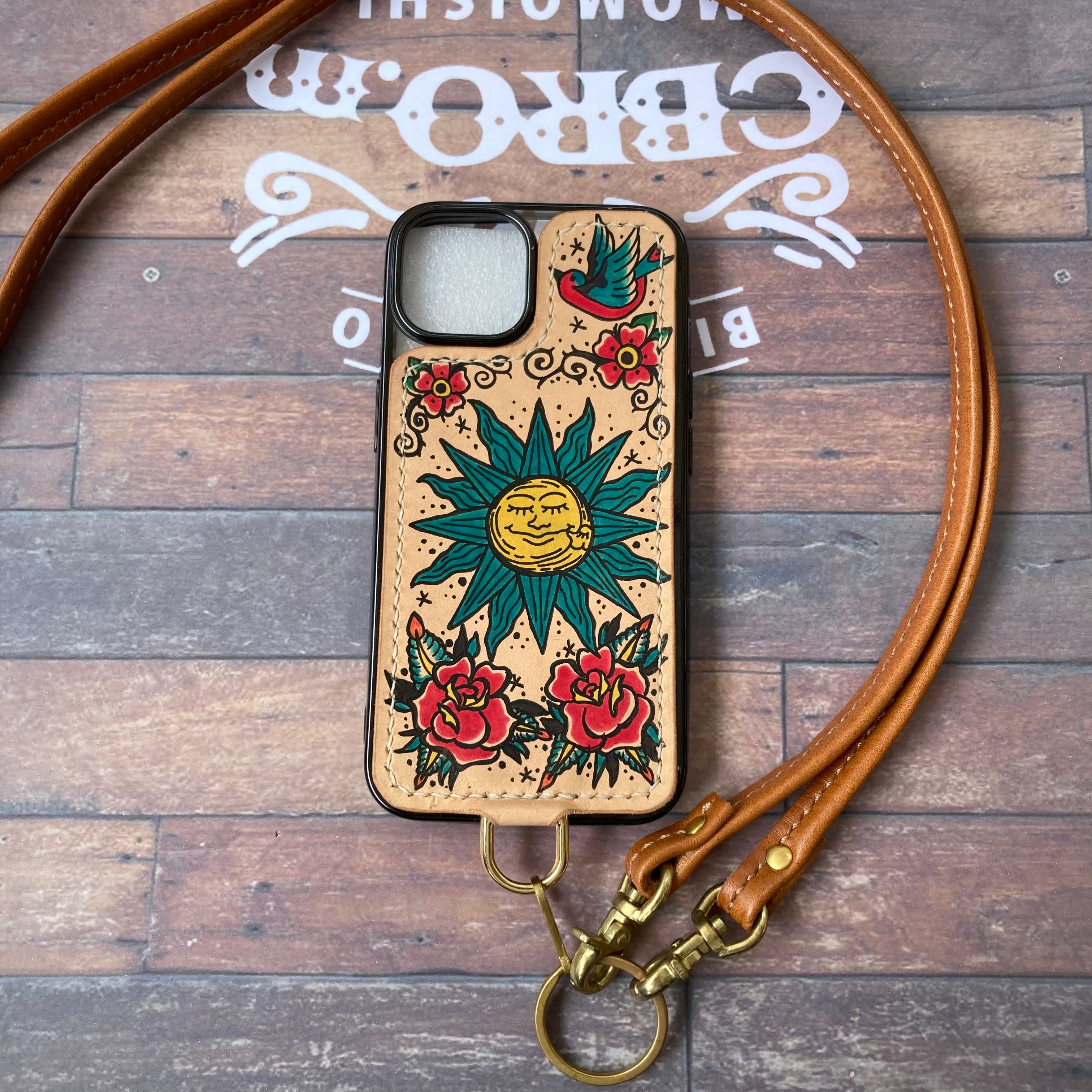 iPhoneSE/13/14》 スマホケース スマホカバー スマホショルダー 牛ヌメ