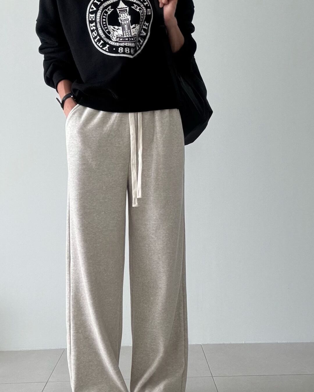 リラックススウェットワイドパンツ
