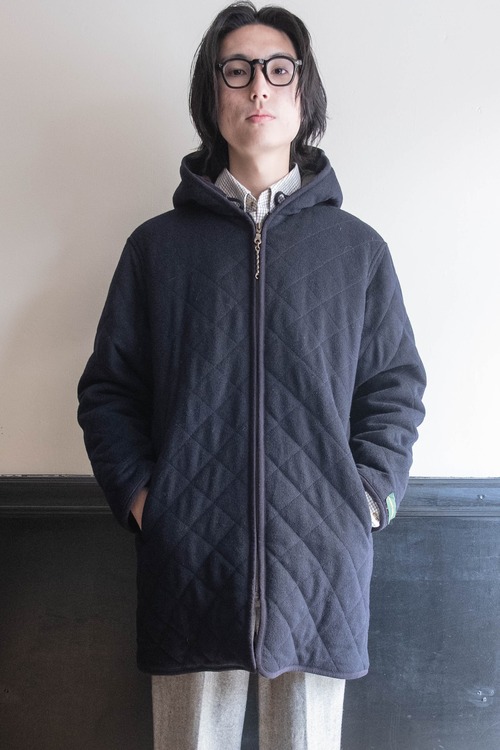 オーストリア steinbock ローデンウールフーデッドキルティングコート 34A