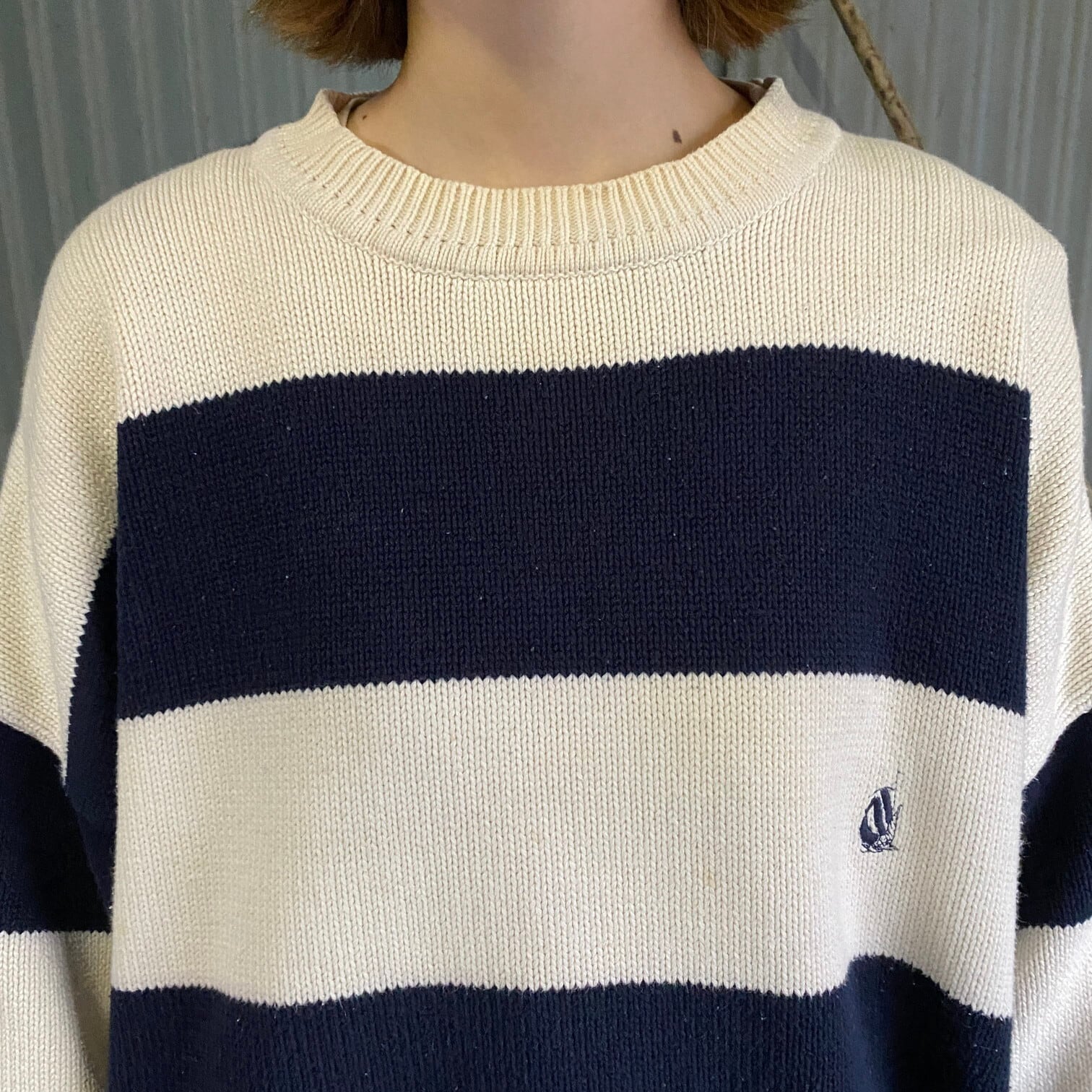 90年代 NAUTICA ノーティカ ボーター コットンニットセーター メンズXL