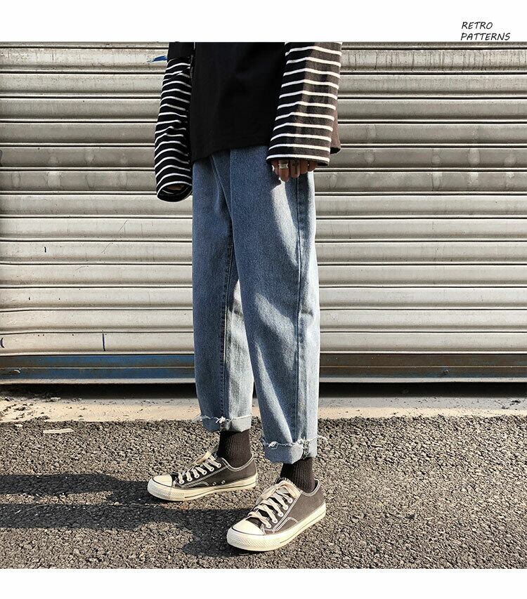 全1色 デニム パンツ ストレート カジュアル 無地 おしゃれ