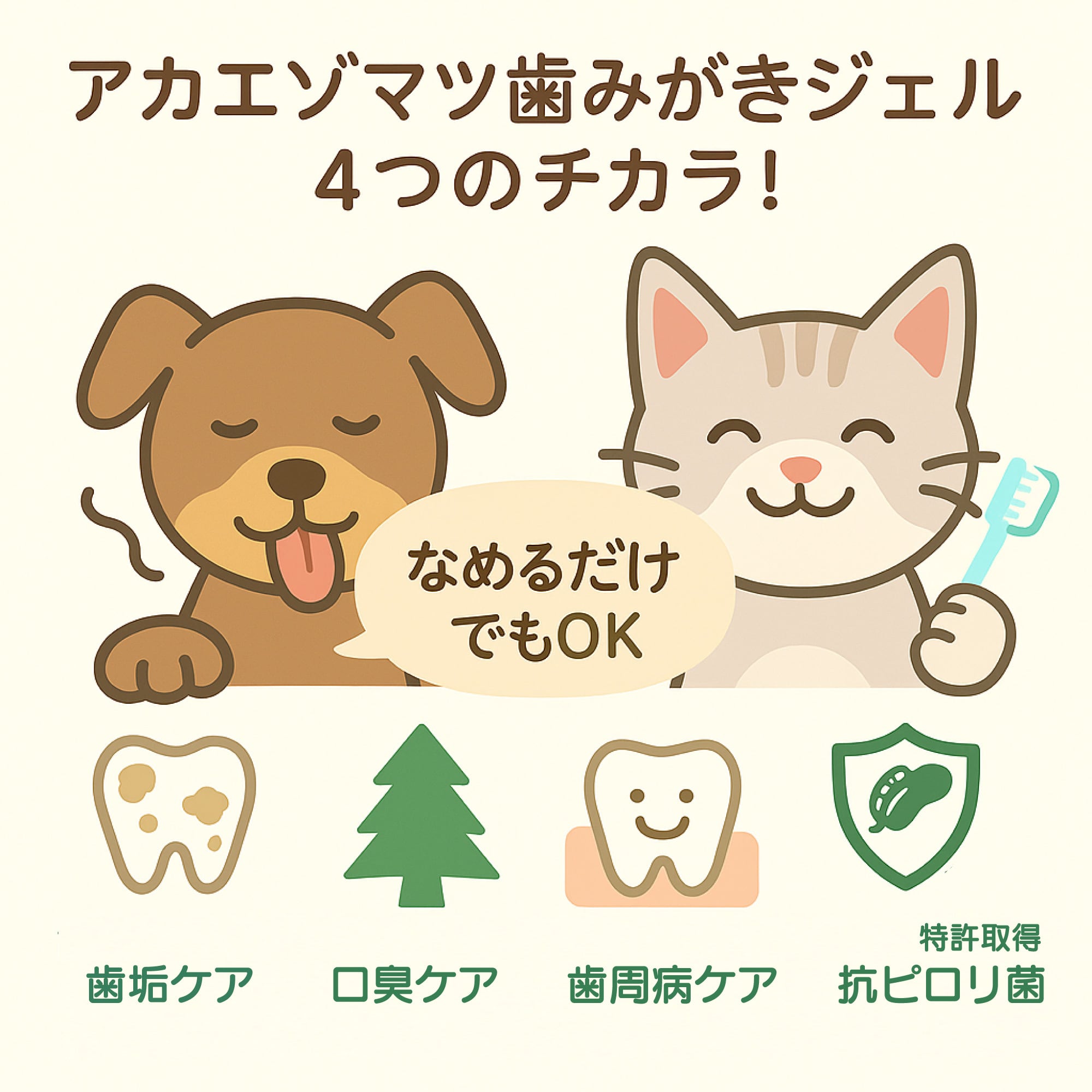 犬・猫用】大学との共同研究開発【歯周菌ケア】アカエゾマツ歯磨き