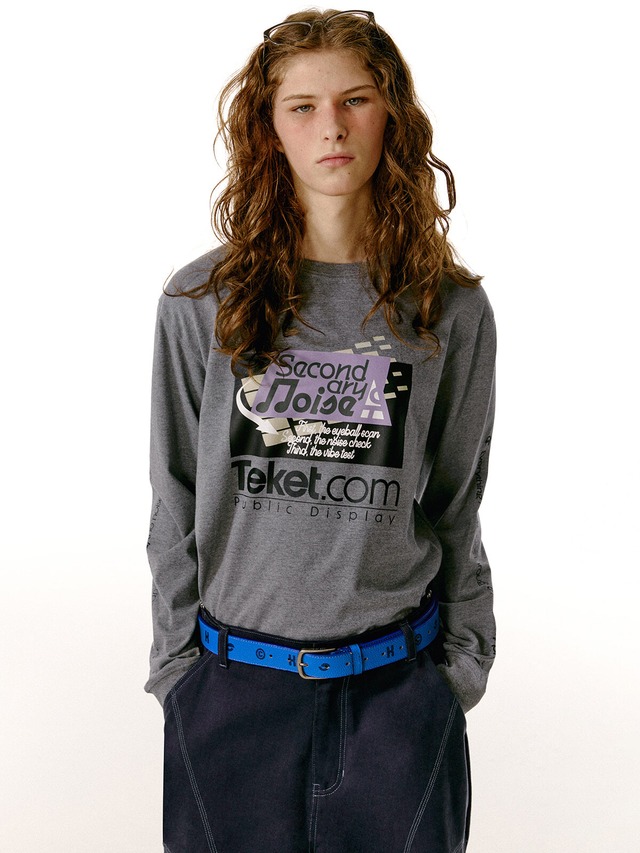 [TEKET] Secondary Noise L/S Tee Melange Gray 正規品 韓国ブランド 韓国ファッション 韓国代行 日本 店舗 テケット