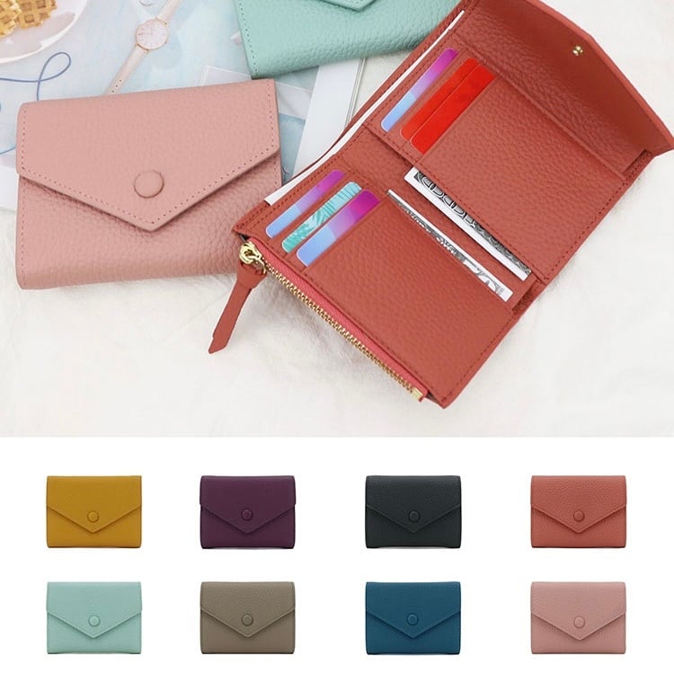 名前入れ可】全8色 本革刻印三つ折りミニウォレット | ROSE AURA