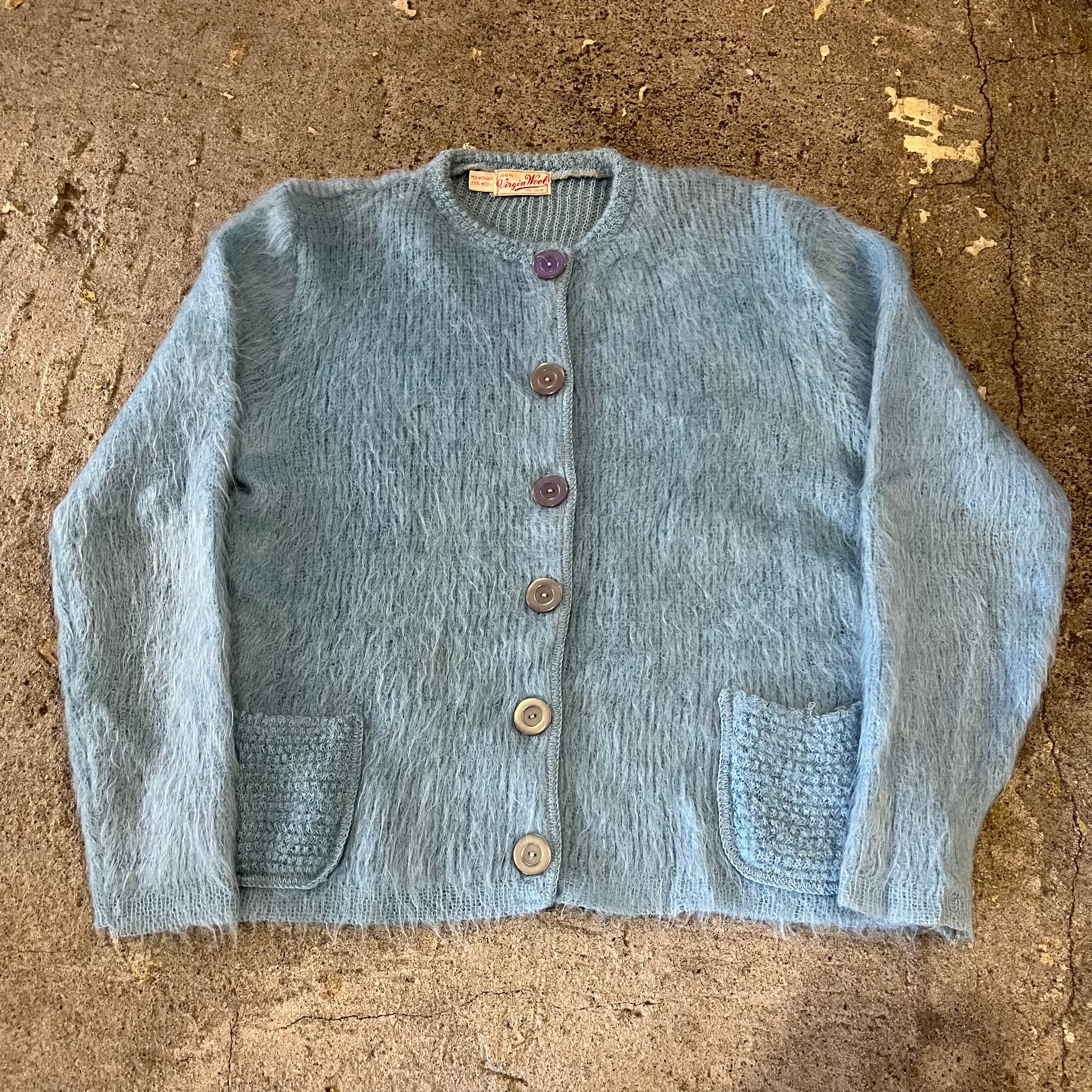 70s Virgin Wool mohair cardigan | What