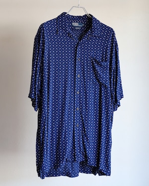【極美品】90s Ralph Lauren special rayon shirt navy S/S "CLAYTON" mint condition / ラルフローレン スペシャル レーヨン シャツ 半袖 ネイビー サイズL サマーシャツ 夏服 ミントコンディション