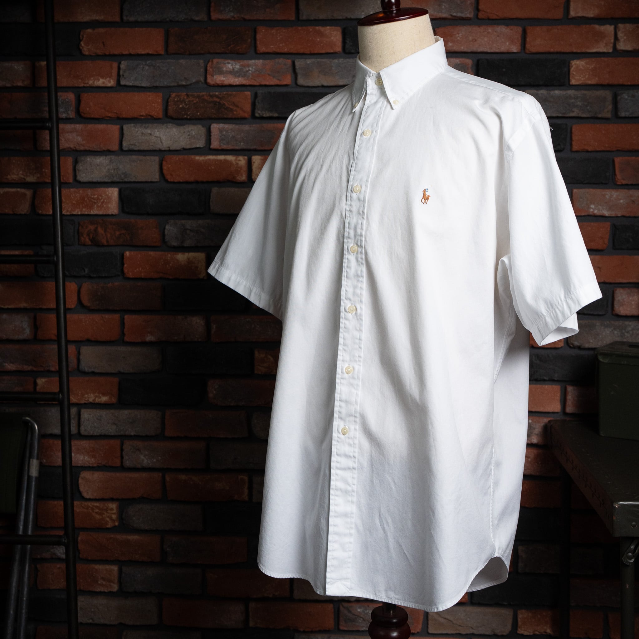 【XX-LARGE】Ralph Lauren Short Sleeve Cotton BD Shirt "YARMOUTH" ラルフローレン ユーズド 半袖 ボタンダウンシャツ No.144