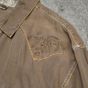 embroidery design silk blend western shirt