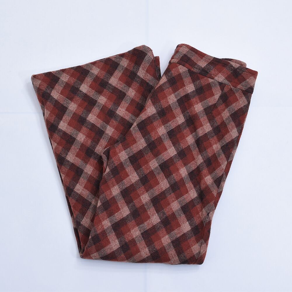 60~70s Vintage シェブロンチェック パターン 総柄 ウール フレアパンツ スラックス ヴィンテージ ジグザグ模様 ビンテージ レディースW74cm