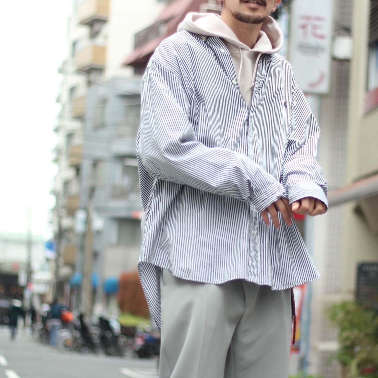 Ralph Lauren オーバーサイズストライプシャツ 【FF-0841】 | cv
