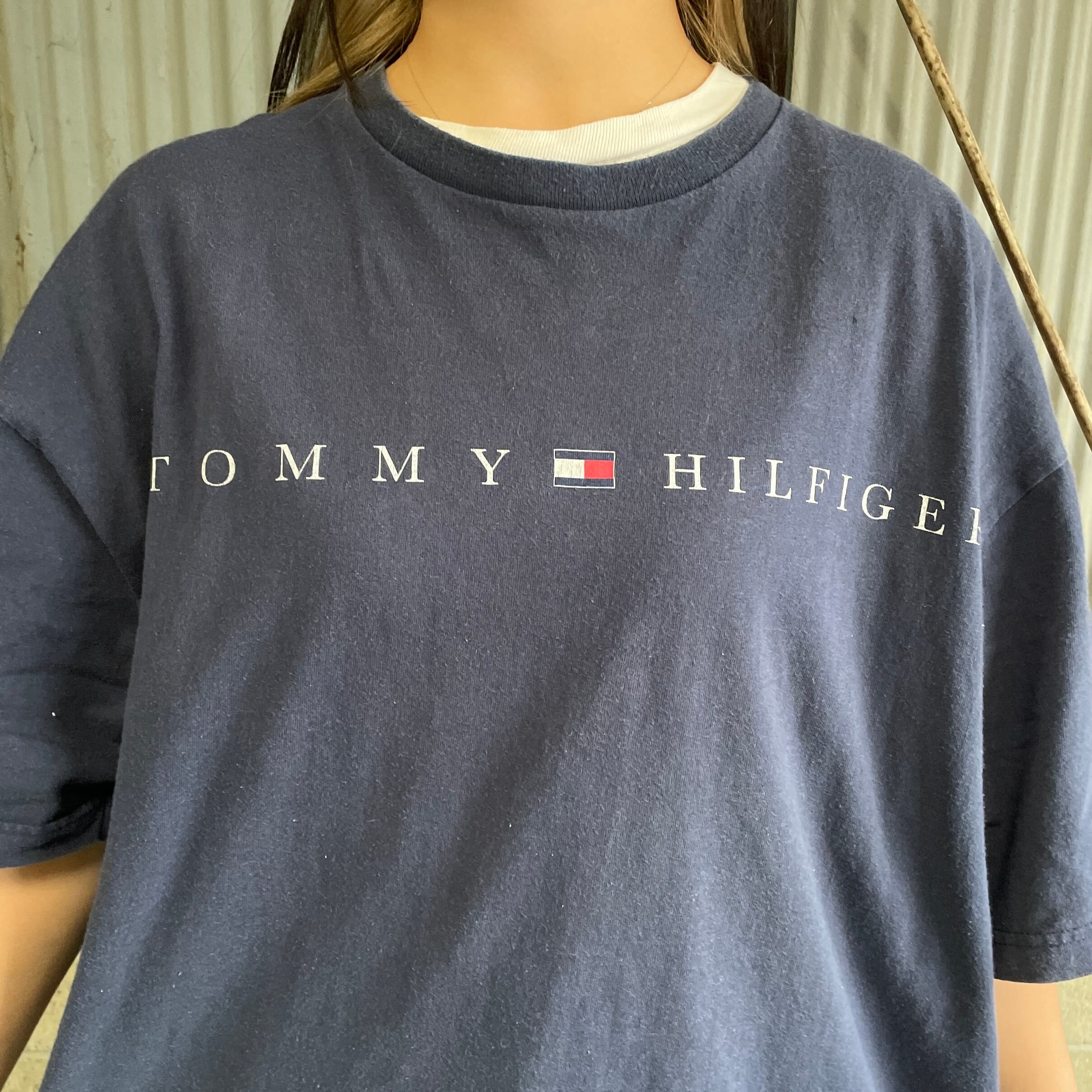 90年代 USA製 TOMMY HILFIGER トミーヒルフィガー ロゴプリント T