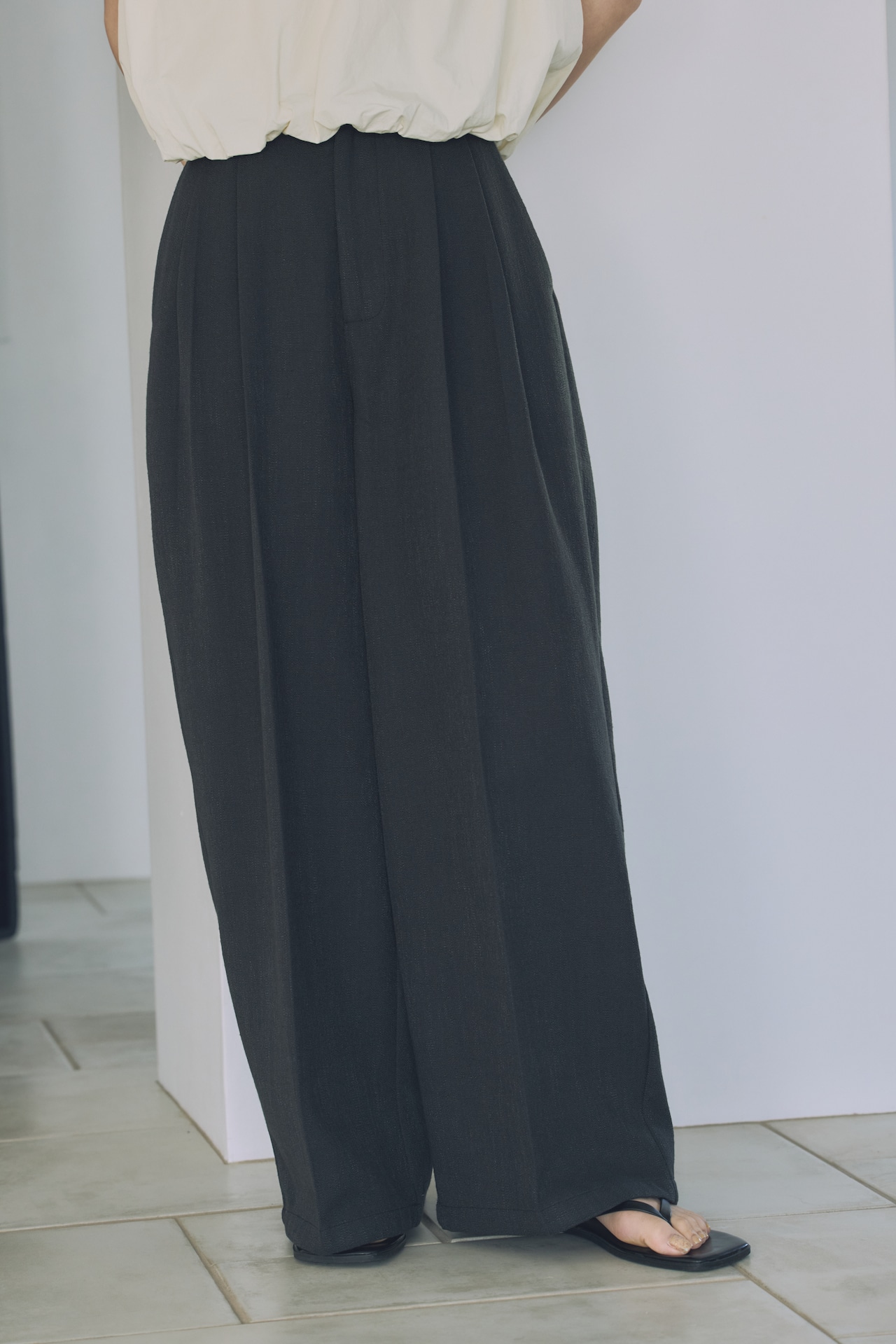 DU260515 Cut Off Tuck pants 【set up可】【T sizeあり】